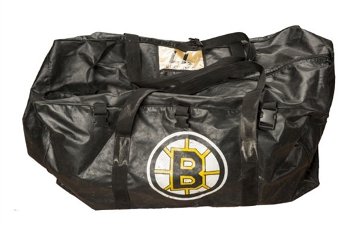 Ray Bourques Last Game Used Equipment Bag With Boston Bruins